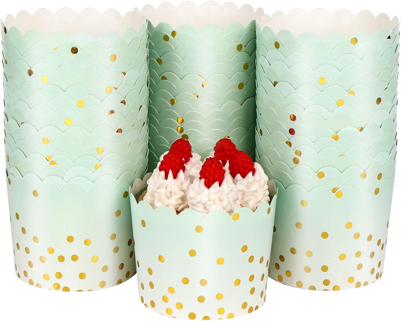 50 Colorful 5oz Greaseproof Paper Cupcake Liners – Disposable Muffin Cups for Wedding, Party & Graduation